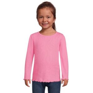 Garanimals Baby girl pink lettuce edge long sleeve shirt